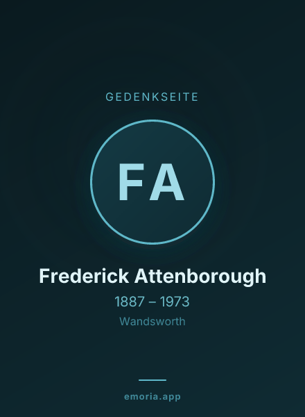 Gedenkportrait von Frederick Attenborough