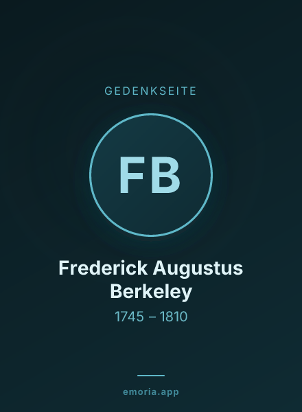 Gedenkportrait von Frederick Augustus Berkeley
