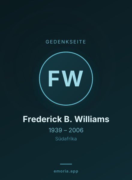 Gedenkportrait von Frederick B. Williams