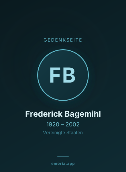 Gedenkportrait von Frederick Bagemihl