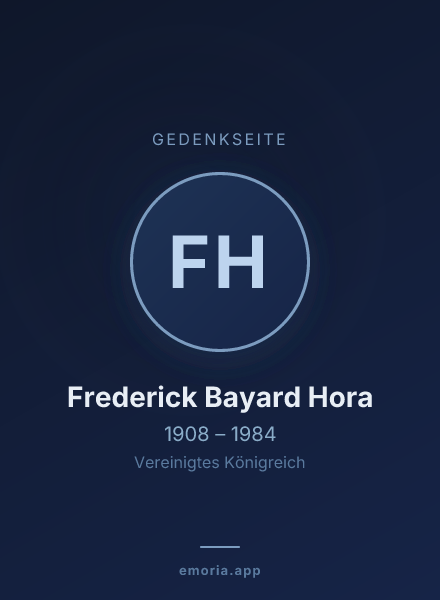 Gedenkportrait von Frederick Bayard Hora