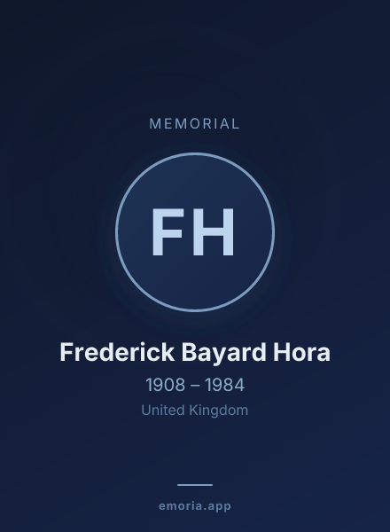 Memorial portrait of Frederick Bayard Hora