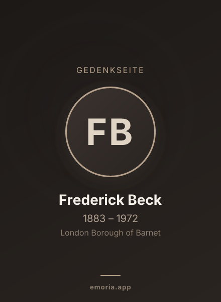 Gedenkportrait von Frederick Beck