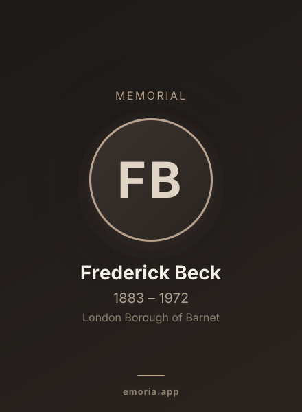Memorial portrait of Frederick Beck