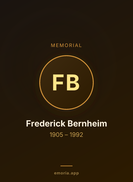 Memorial portrait of Frederick Bernheim