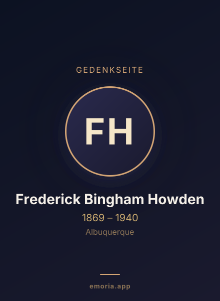 Gedenkportrait von Frederick Bingham Howden
