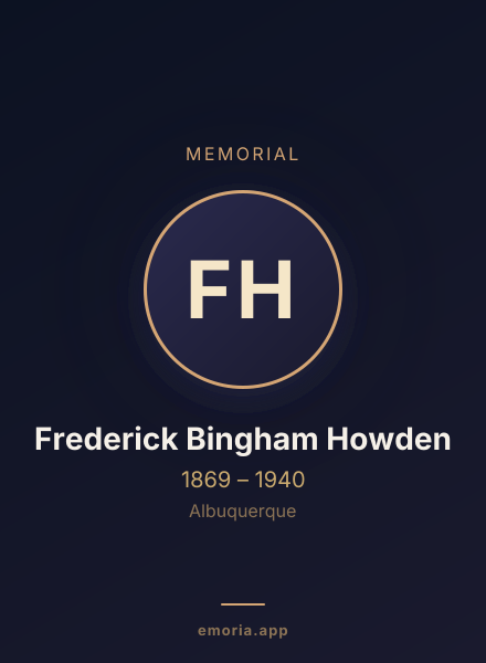 Memorial portrait of Frederick Bingham Howden