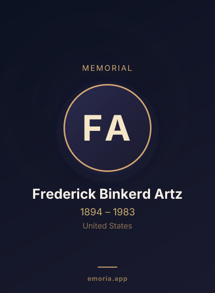 Memorial portrait of Frederick Binkerd Artz