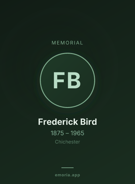 Memorial portrait of Frederick Bird