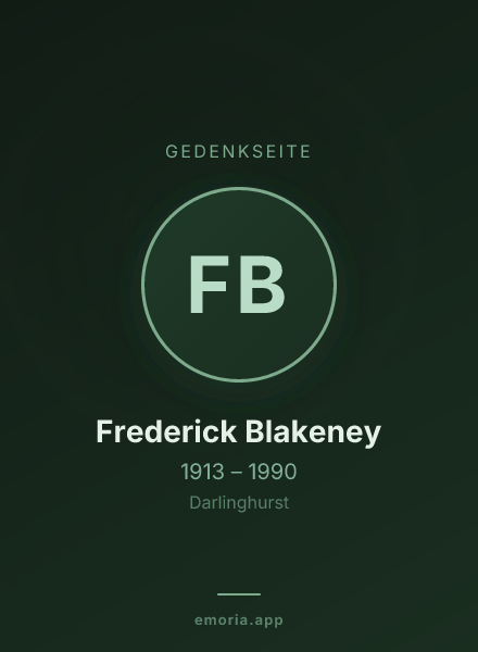 Gedenkportrait von Frederick Blakeney