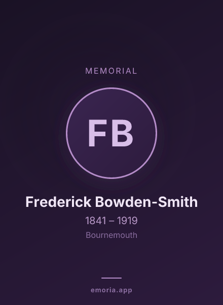 Memorial portrait of Frederick Bowden-Smith