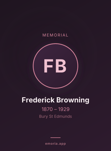 Memorial portrait of Frederick Browning