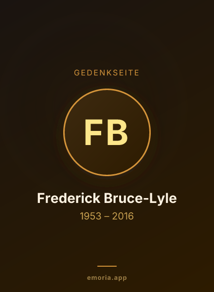Gedenkportrait von Frederick Bruce-Lyle