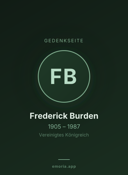 Gedenkportrait von Frederick Burden