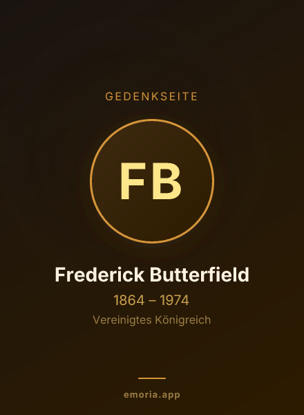 Gedenkportrait von Frederick Butterfield