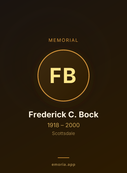 Memorial portrait of Frederick C. Bock