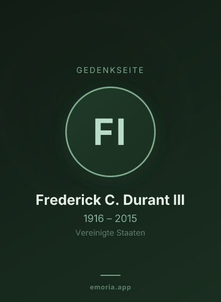 Gedenkportrait von Frederick C. Durant III