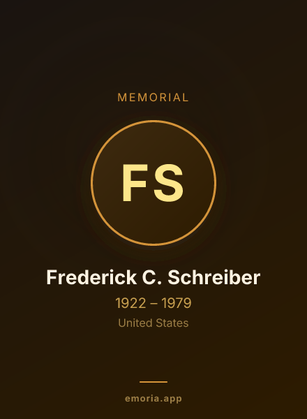 Memorial portrait of Frederick C. Schreiber