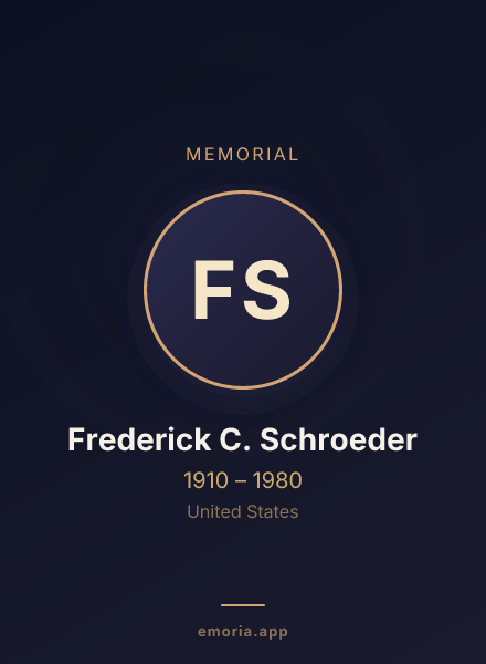 Memorial portrait of Frederick C. Schroeder