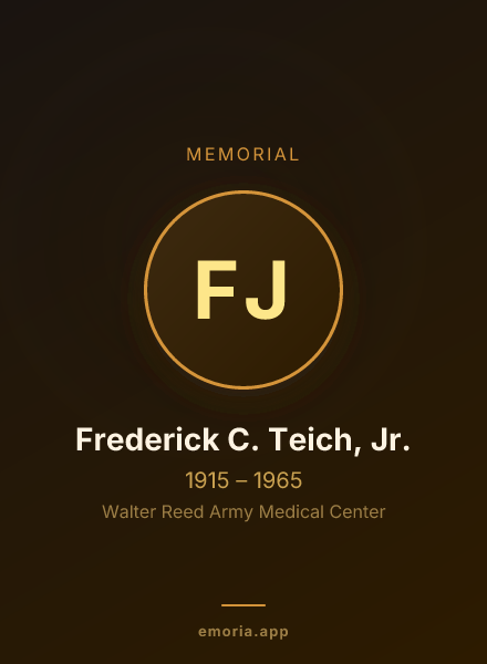 Memorial portrait of Frederick C. Teich, Jr.