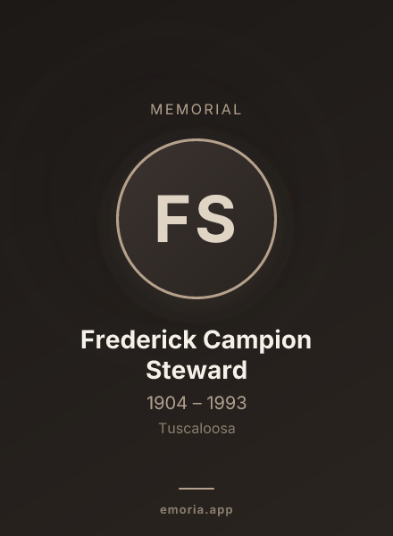 Memorial portrait of Frederick Campion Steward
