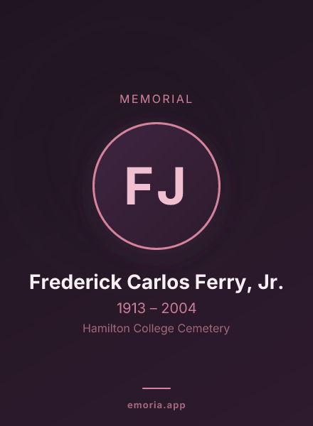 Memorial portrait of Frederick Carlos Ferry, Jr.