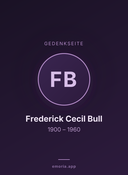Gedenkportrait von Frederick Cecil Bull