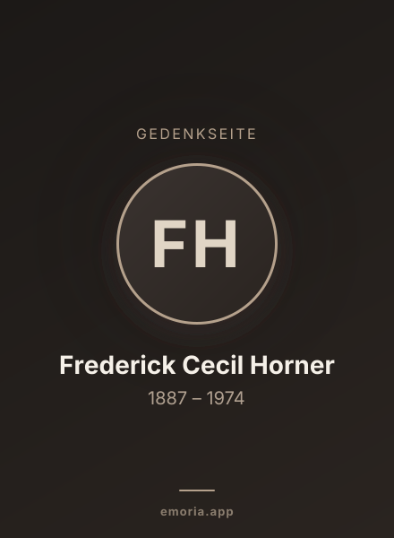 Gedenkportrait von Frederick Cecil Horner