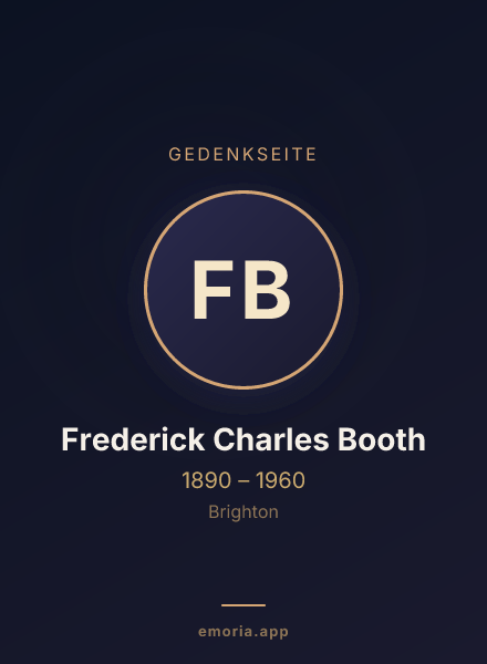 Gedenkportrait von Frederick Charles Booth