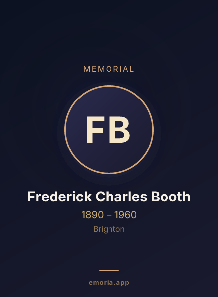 Memorial portrait of Frederick Charles Booth