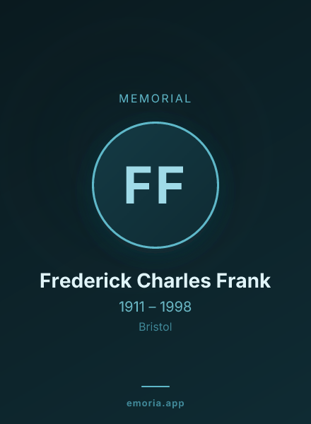 Memorial portrait of Frederick Charles Frank