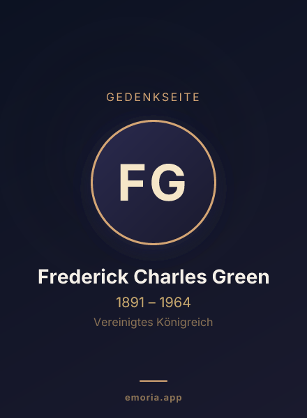 Gedenkportrait von Frederick Charles Green