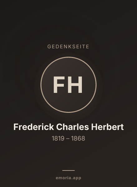 Gedenkportrait von Frederick Charles Herbert