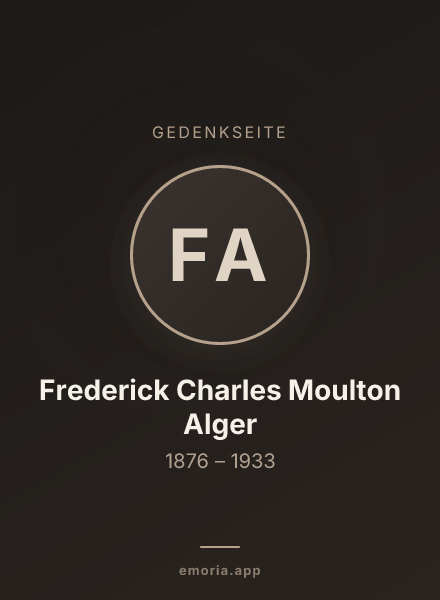 Gedenkportrait von Frederick Charles Moulton Alger