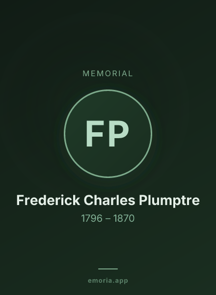 Memorial portrait of Frederick Charles Plumptre