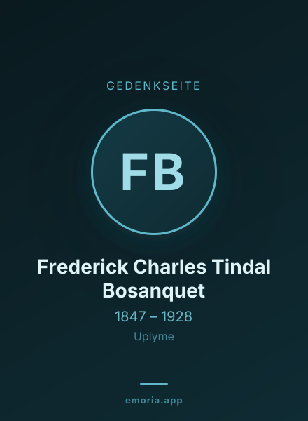 Gedenkportrait von Frederick Charles Tindal Bosanquet
