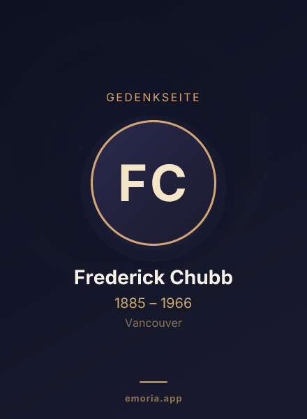 Gedenkportrait von Frederick Chubb