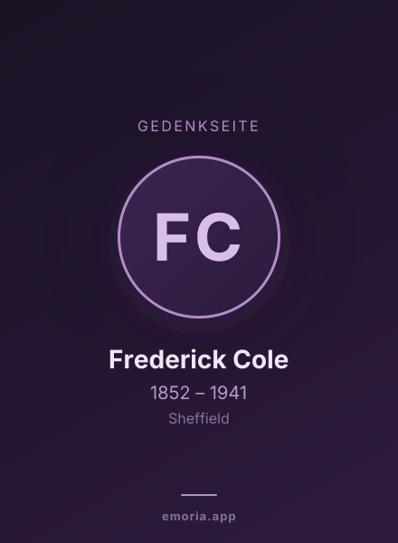 Gedenkportrait von Frederick Cole