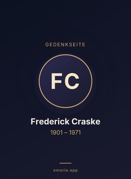 Gedenkportrait von Frederick Craske