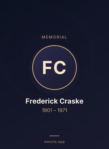 Memorial portrait of Frederick Craske