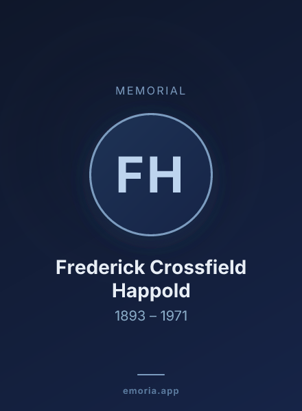Memorial portrait of Frederick Crossfield Happold