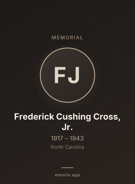 Memorial portrait of Frederick Cushing Cross, Jr.