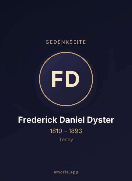 Gedenkportrait von Frederick Daniel Dyster
