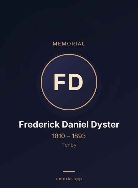 Memorial portrait of Frederick Daniel Dyster