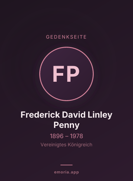 Gedenkportrait von Frederick David Linley Penny