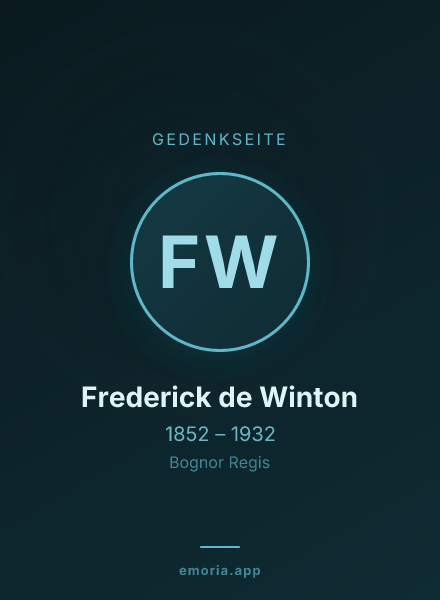 Gedenkportrait von Frederick de Winton