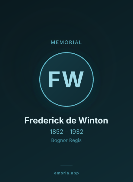 Memorial portrait of Frederick de Winton