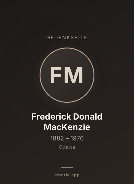 Gedenkportrait von Frederick Donald MacKenzie