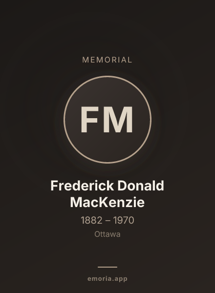 Memorial portrait of Frederick Donald MacKenzie