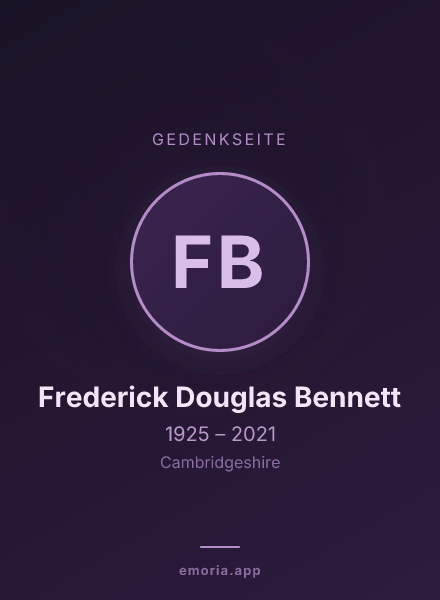 Gedenkportrait von Frederick Douglas Bennett